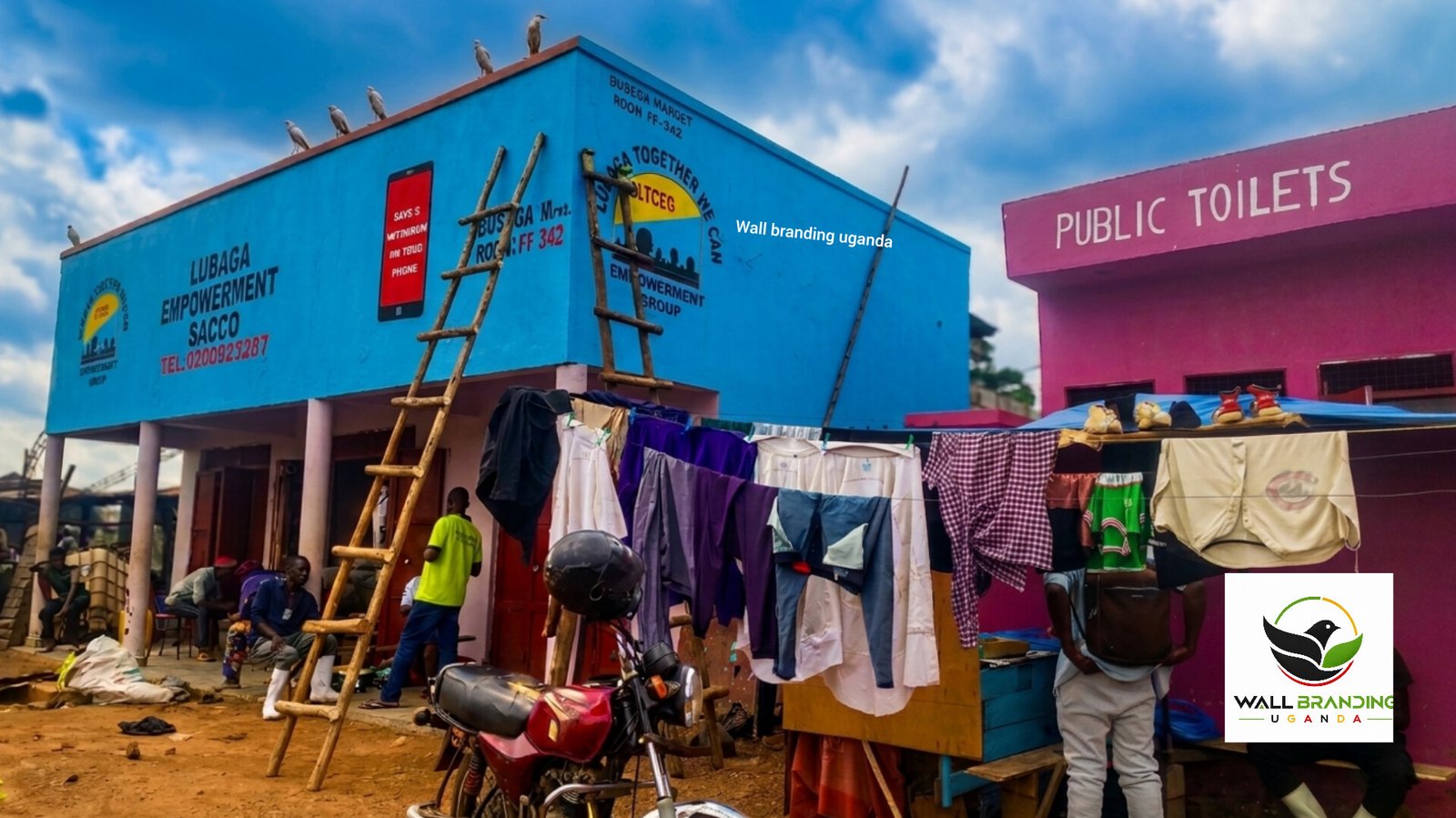 Commercial Exterior Wall Branding & Painting in Progress – Uganda
