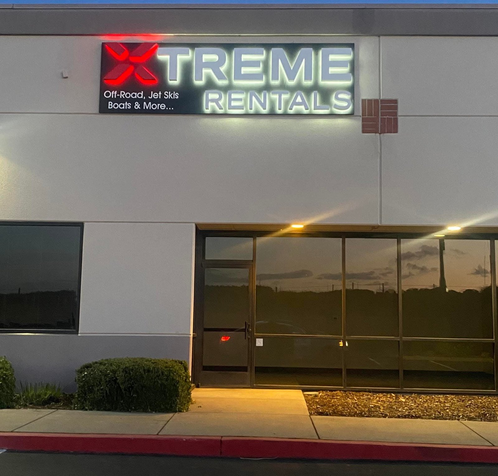 Dual-Illuminated Red & White Channel Letters for Xtreme Rentals