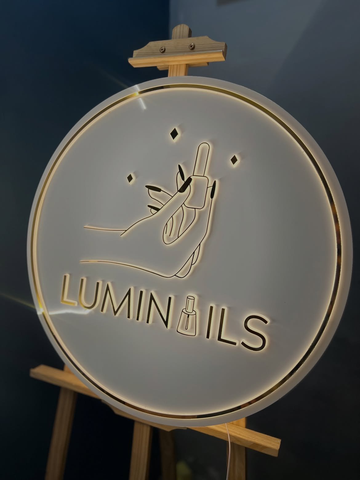 Premium Halo-Lit Acrylic Corporate Signage & Faux-Neon Fine-Line Logo Display